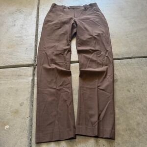 30x30 Brown Straight Slim Stacked Pleated Dress Pants Y2K Grunge 2000s Vintage